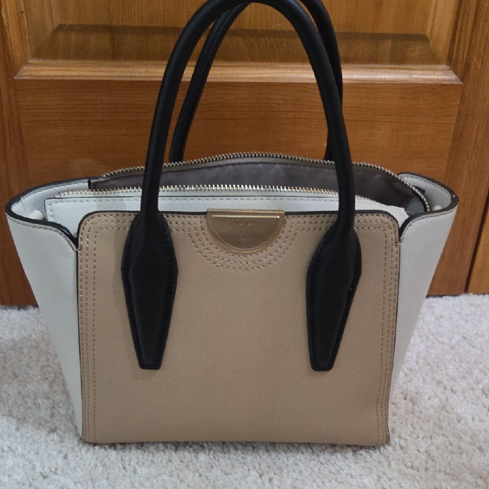 Elegant Tan and Black Women's Handbag